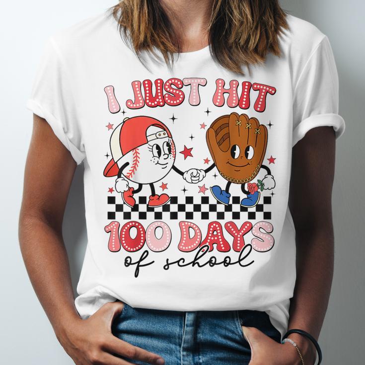 I Just Hit 100 Days Of School Baseball Boy Girl Teacher Unisex Jersey T-Shirt