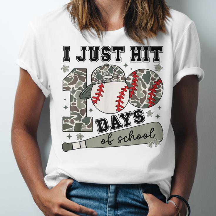 I Just Hit 100 Days Of School Camo Baseball 100 Days Smarter Unisex Jersey T-Shirt I Just Hit 100 Days Of School Camo Baseball 100 Days Smarter Unisex Jersey T-Shirt