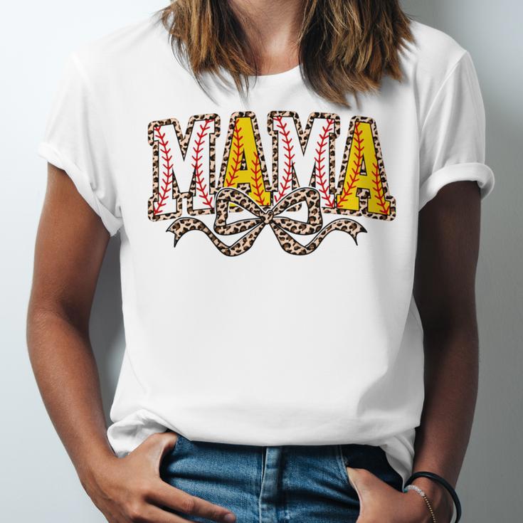 Leopard Baseball Softball Mama Bow Softball Baseball Mom Unisex Jersey T-Shirt Leopard Baseball Softball Mama Bow Softball Baseball Mom Unisex Jersey T-Shirt