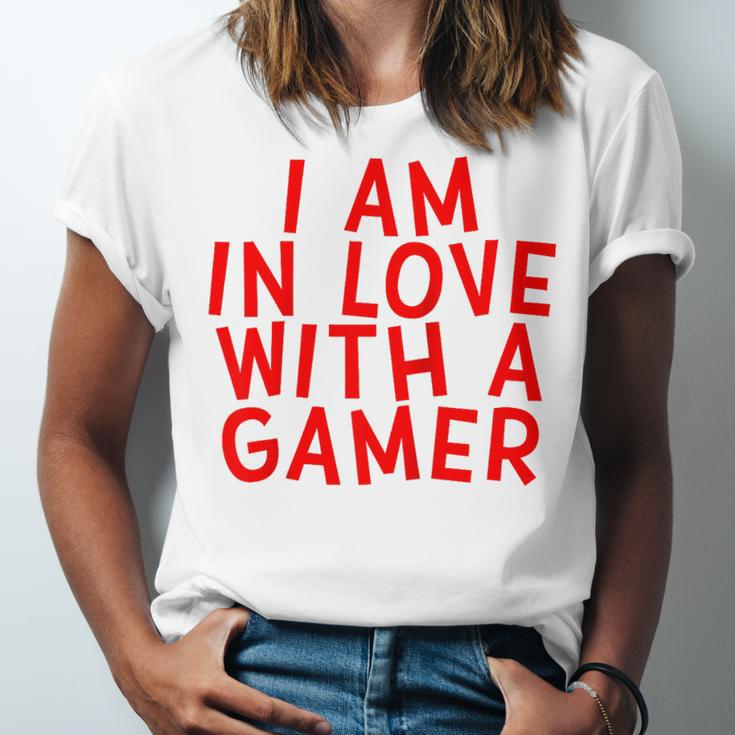 I Am In Love With A Gamer Cute Valentines Day Gamer Couple Raglan Baseball Tee Unisex Jersey T-Shirt I Am In Love With A Gamer Cute Valentines Day Gamer Couple Raglan Baseball Tee Unisex Jersey T-Shirt