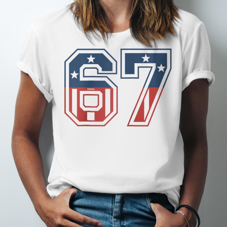 Number 67 USA Raglan Baseball Tee Unisex Jersey T-Shirt