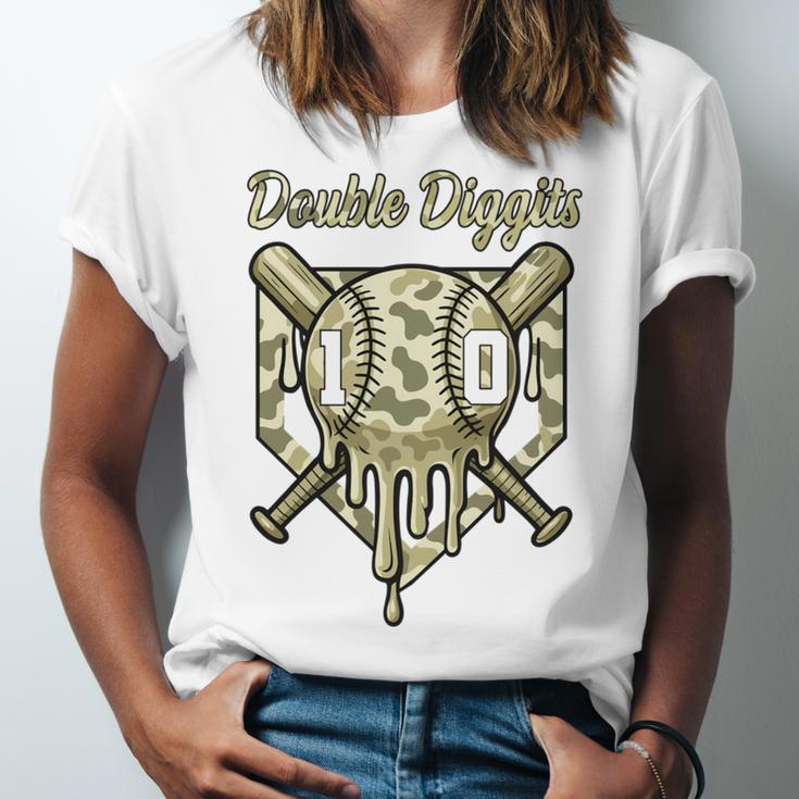 Old School Camo Baseball Drip Double Digits 10th Birthday Unisex Jersey T-Shirt Old School Camo Baseball Drip Double Digits 10th Birthday Unisex Jersey T-Shirt