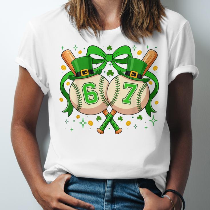 Six Seven 67 Meme Baseball Coquette Bow St Patrick's Day Unisex Jersey T-Shirt Six Seven 67 Meme Baseball Coquette Bow St Patrick's Day Unisex Jersey T-Shirt