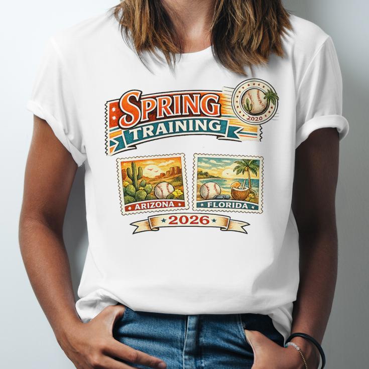 Spring Training 2026 Retro Postcard Baseball Premium Tri-Blend Unisex Jersey T-Shirt