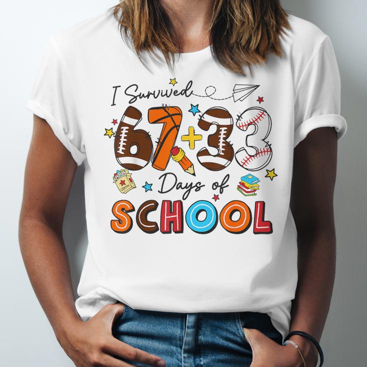 I Survived 67 33 Days Of School Baseball Basketball Football Unisex Jersey T-Shirt I Survived 67 33 Days Of School Baseball Basketball Football Unisex Jersey T-Shirt