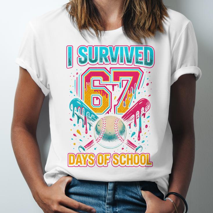 I Survived 67 Days Of School Baseball Drip Six Seven Meme Unisex Jersey T-Shirt I Survived 67 Days Of School Baseball Drip Six Seven Meme Unisex Jersey T-Shirt