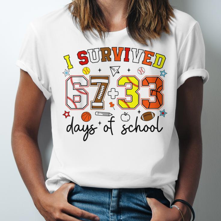 I Survived 6733 Days Baseball Football Softball 100 Days Unisex Jersey T-Shirt