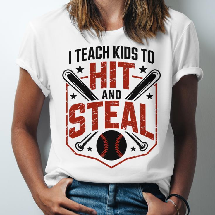 I Teach Kids To Hit And Steal Baseball Softball Coach Premium Tri-Blend Unisex Jersey T-Shirt I Teach Kids To Hit And Steal Baseball Softball Coach Premium Tri-Blend Unisex Jersey T-Shirt