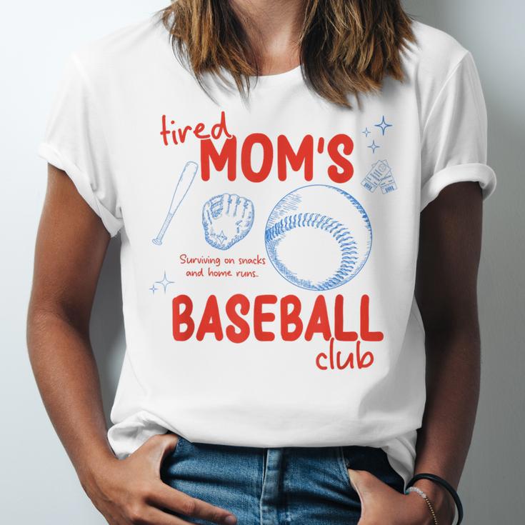 Tired Baseball Mom Club Baseball Mama Mother's Day Unisex Jersey T-Shirt Tired Baseball Mom Club Baseball Mama Mother's Day Unisex Jersey T-Shirt