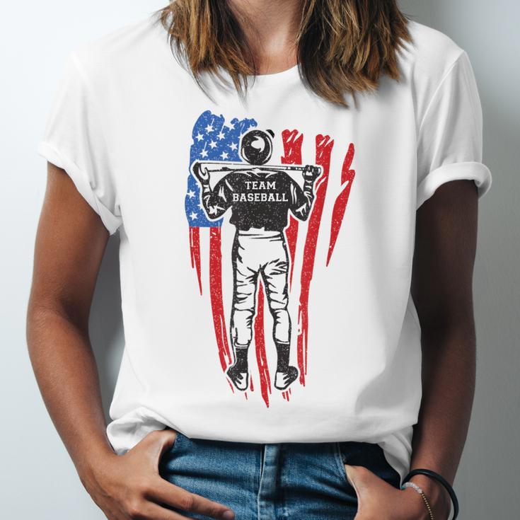 US Flag Baseball Player Batter Sport Lover Team Coach Family Unisex Jersey T-Shirt US Flag Baseball Player Batter Sport Lover Team Coach Family Unisex Jersey T-Shirt