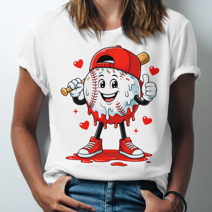 Valentine Baseball Heart Sports Men Boys Kid Unisex Jersey T-Shirt