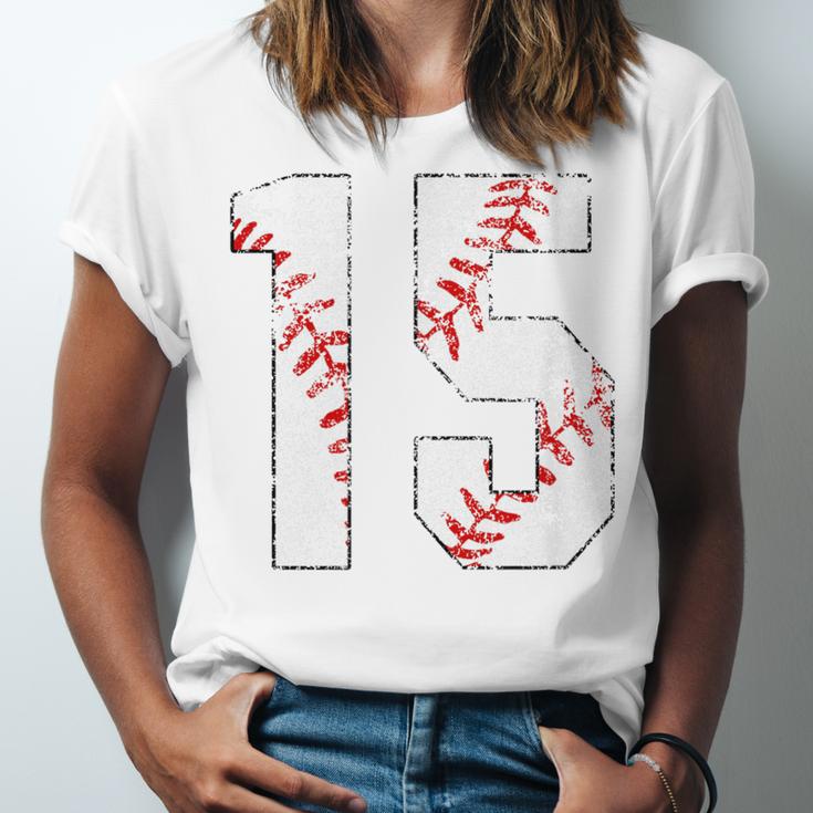 Vintage Distressed Baseball Number 15 Jersey Player Uniform Unisex Jersey T-Shirt Vintage Distressed Baseball Number 15 Jersey Player Uniform Unisex Jersey T-Shirt