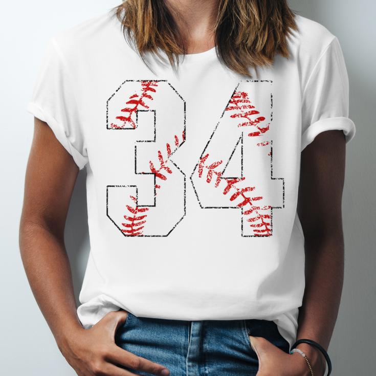 Vintage Distressed Baseball Number 34 Jersey Player Uniform Unisex Jersey T-Shirt Vintage Distressed Baseball Number 34 Jersey Player Uniform Unisex Jersey T-Shirt