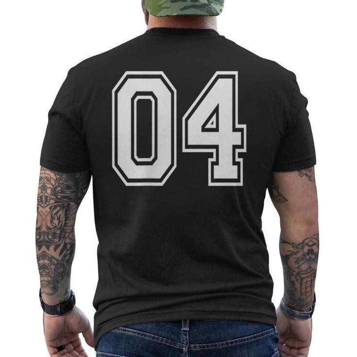 04番のスポーツチームスタイル。ホワイト。 メンズTシャツ バックプリント