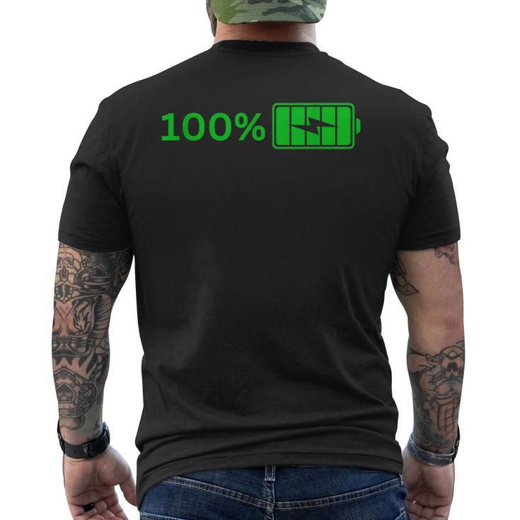 100バッテリー – 100バッテリー I おもしろい 高エネルギーパーセント メンズTシャツ バックプリント