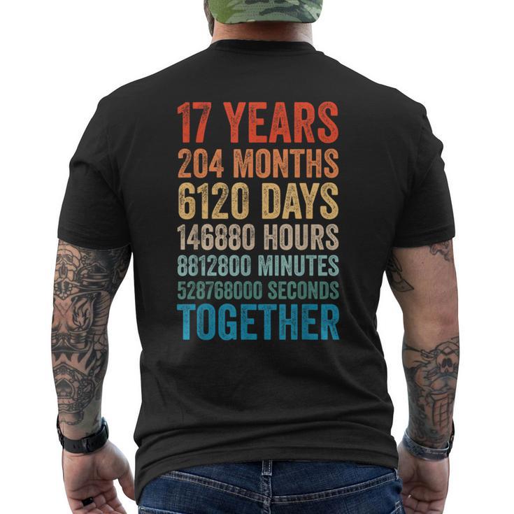 17年目の記念日 彼 彼女 カップル 17回目の結婚 メンズTシャツ バックプリント