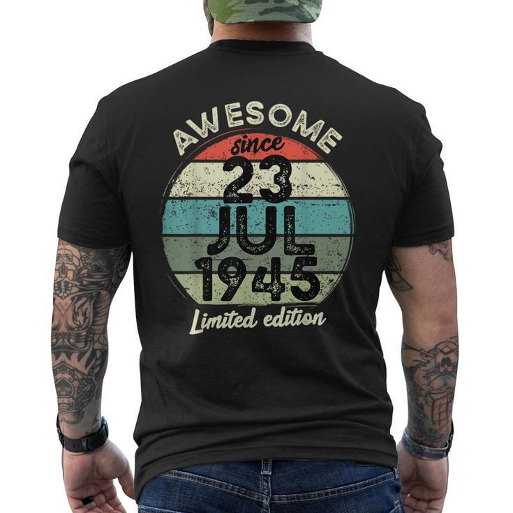 1945年7月23日 80歳の誕生日 80歳 2025年 誕生日 メンズTシャツ バックプリント