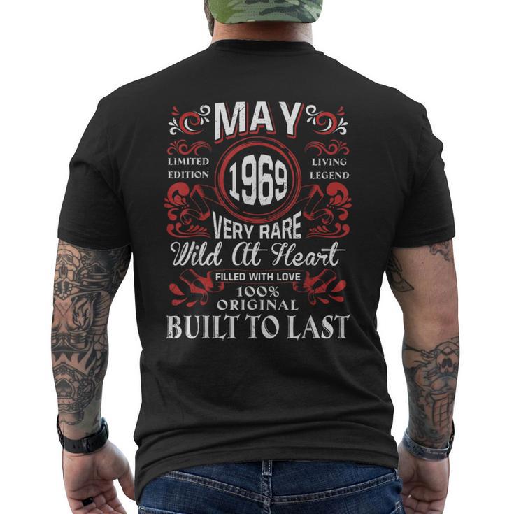 1969年5月 誕生日 ヴィンテージ ラベル デコレーション レトロ 誕生日 メンズTシャツ バックプリント