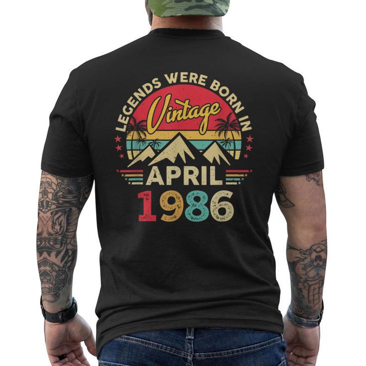 1986年4月 レトロサンセットクラシック 40歳40歳の誕生日 メンズTシャツ バックプリント