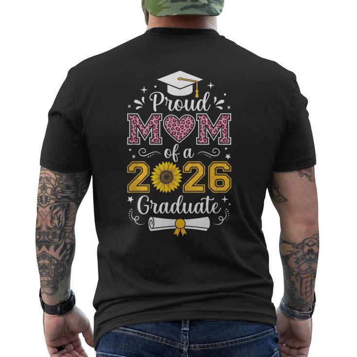 2026年卒業生シニアヒマワリヒョウの心臓の誇り高き母 メンズTシャツ バックプリント