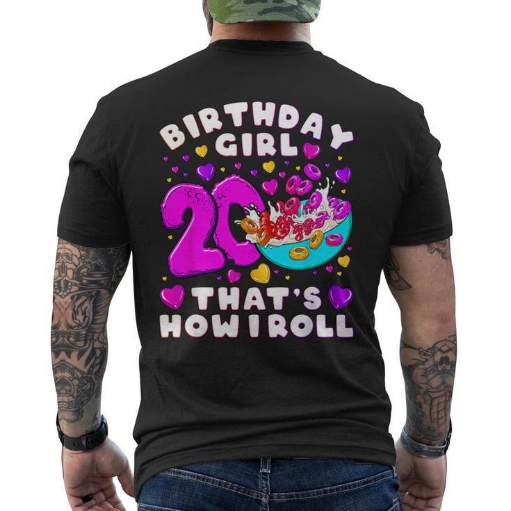 20歳のバースデーガール、20年目のフルーツコーンループス、背番号20 メンズTシャツ バックプリント
