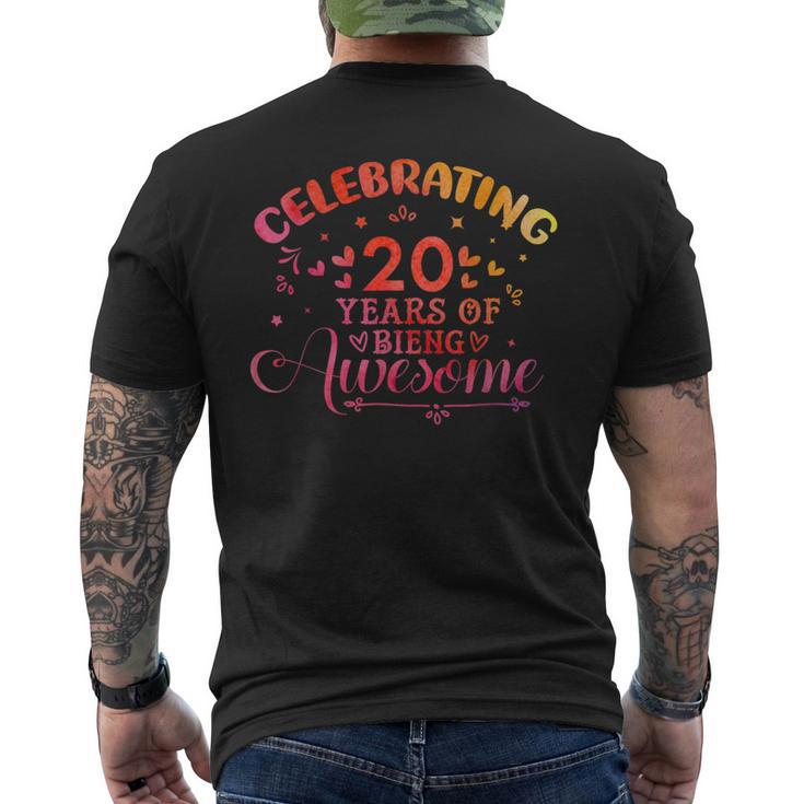 20歳の誕生日お祝いデザイン 面白い20歳のb日の引用 メンズTシャツ バックプリント