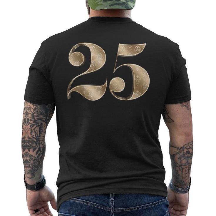 25 25 誕生日 お気に入り 数字 フルール・ド・リス メンズTシャツ バックプリント