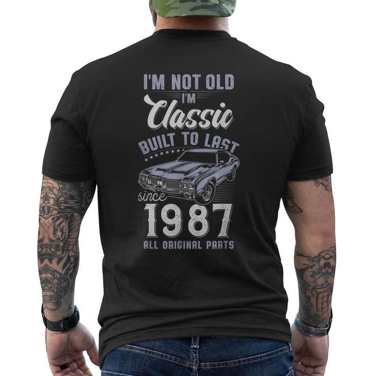 39歳の誕生日 1987年クラシックカー メンズTシャツ バックプリント