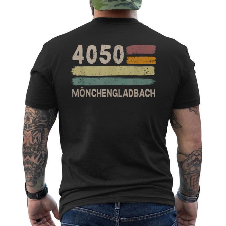 4050 Mönchengladbach レトロ郵便番号 ビンテージ メンズTシャツ バックプリント