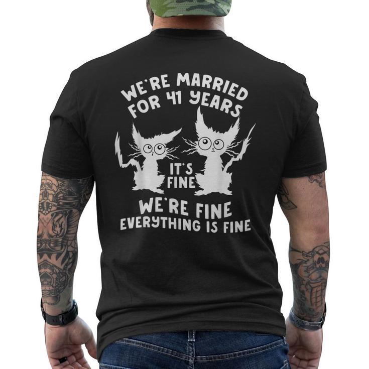 41年目の結婚記念日 結婚41年目 いい猫 面白い メンズTシャツ バックプリント
