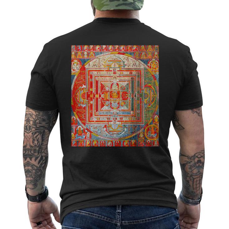 43神曼荼羅 仏教 スピリチュアル タンカ 芸術 仏教 メンズTシャツ バックプリント
