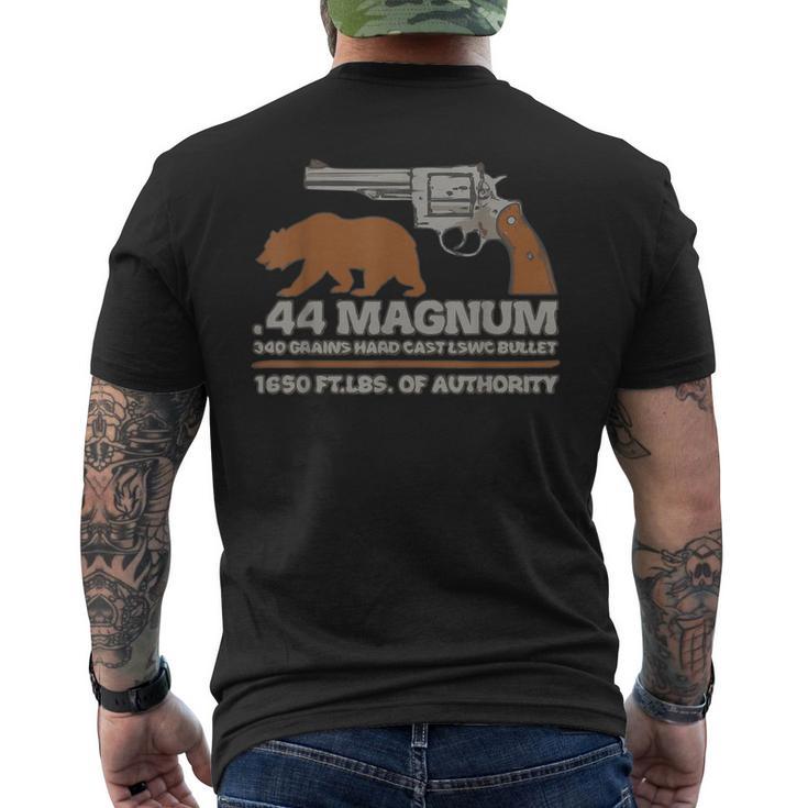 44マグナム ビッグボアハンティングリボルバー、ベアアウトドアトレイルtシャツ メンズTシャツ バックプリント