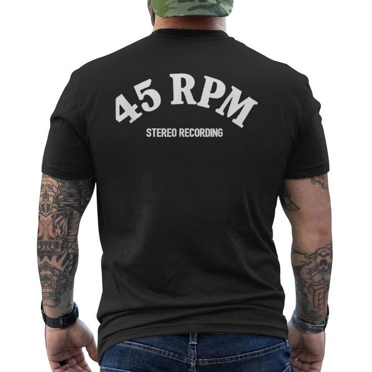 45Rpmステレオ録音ビニール愛好家グラフィック。 メンズTシャツ バックプリント