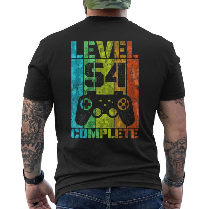 54º Cumpleaños Hombre Gamer Nivel Completo 54 Años Camiseta Hombre Estampado Espalda