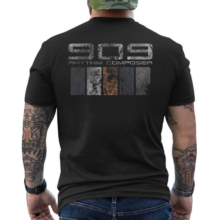 909レトロアナログリズム作曲家 メンズTシャツ バックプリント