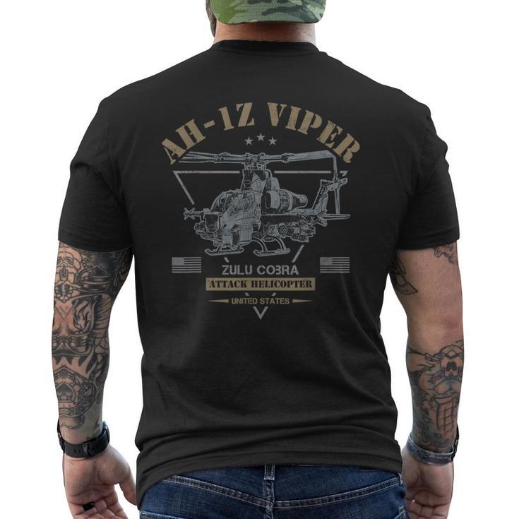Ah-1Z ヴァイパー Ah-1Ziper Zulu Cobra 攻撃ヘリコプター メンズTシャツ バックプリント