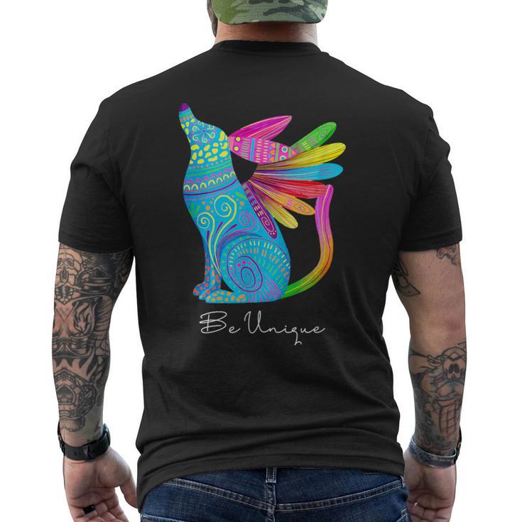 Alebrije Mexicano Perro -E Único Y Diferente México Frase Camiseta Hombre Estampado Espalda