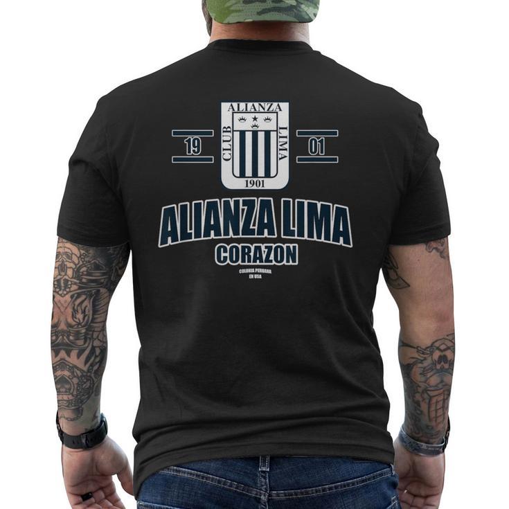 Alianza Lima Peru メンズ レディース サッカー ペルーエスクード メンズTシャツ バックプリント