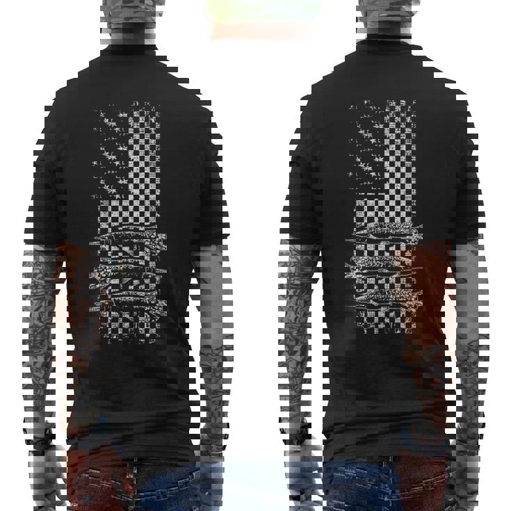 Alligator Gar Usa レトロ ヴィンテージ アメリカン ガーフィッシュ ガーパイク メンズTシャツ バックプリント