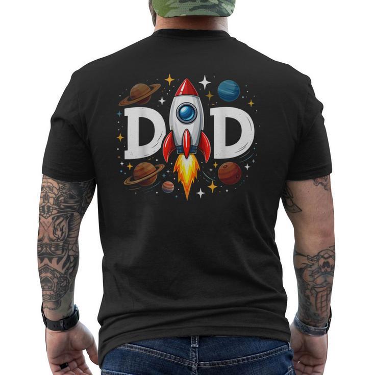 Astronautapaziale Compleanno Papà Famiglia Corrispondente Festa T-shirt da uomo con stampa posteriore
