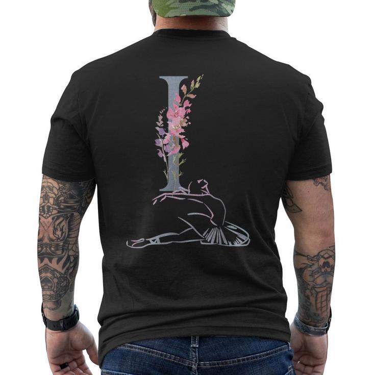 Balla Ballerina イニシャル 名前 I、ダンス、モノグラム、バレエ メンズTシャツ バックプリント