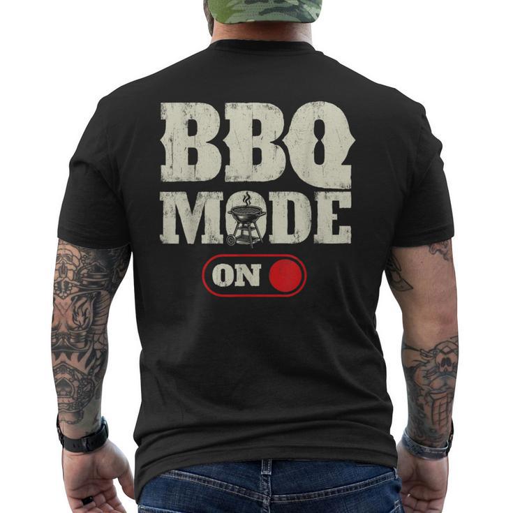 Bbqモードオン バーベキュー愛好家 グリル バーベキュー メンズTシャツ バックプリント