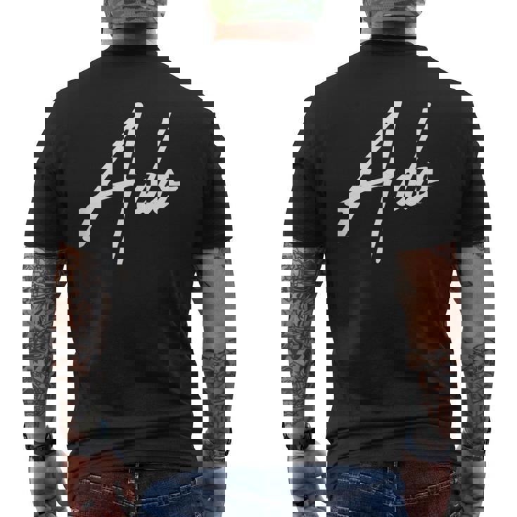 Beautiful Handwritten Font Ado Calligraphy メンズTシャツ バックプリント