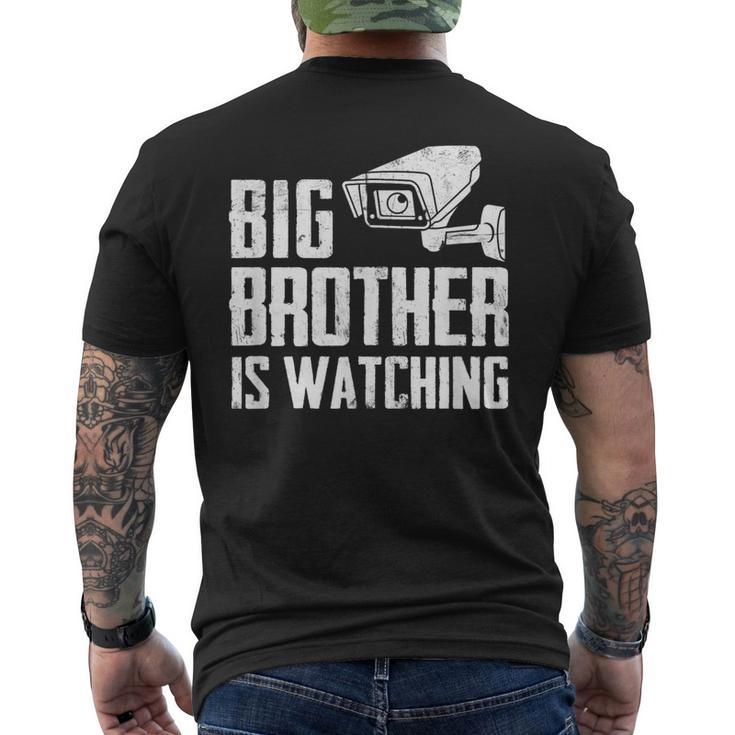 Big Brother Is Watching Government Massurveillance Cctv メンズTシャツ バックプリント