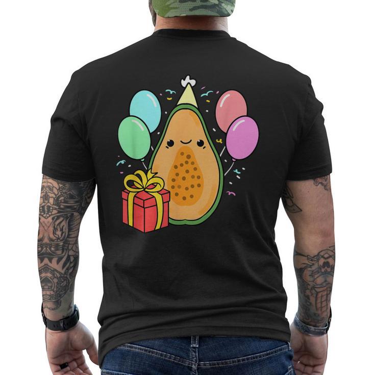 Birthday Papaya For Papaya Loverバースデーパパイヤ・フォー・パパイヤ・ラバー メンズTシャツ バックプリント