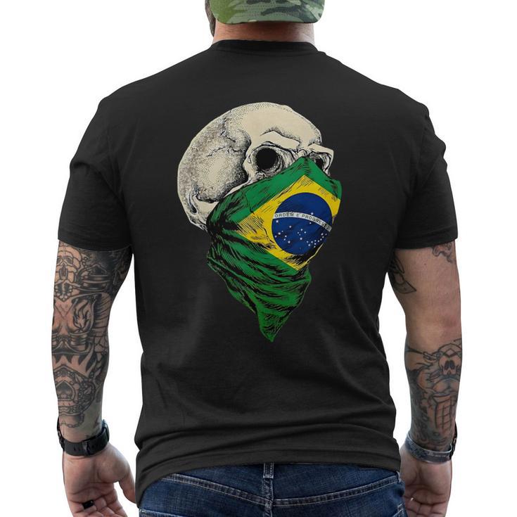 Brasil Brasil Brasil Flagkull In Mangas Camiseta Hombre Estampado Espalda