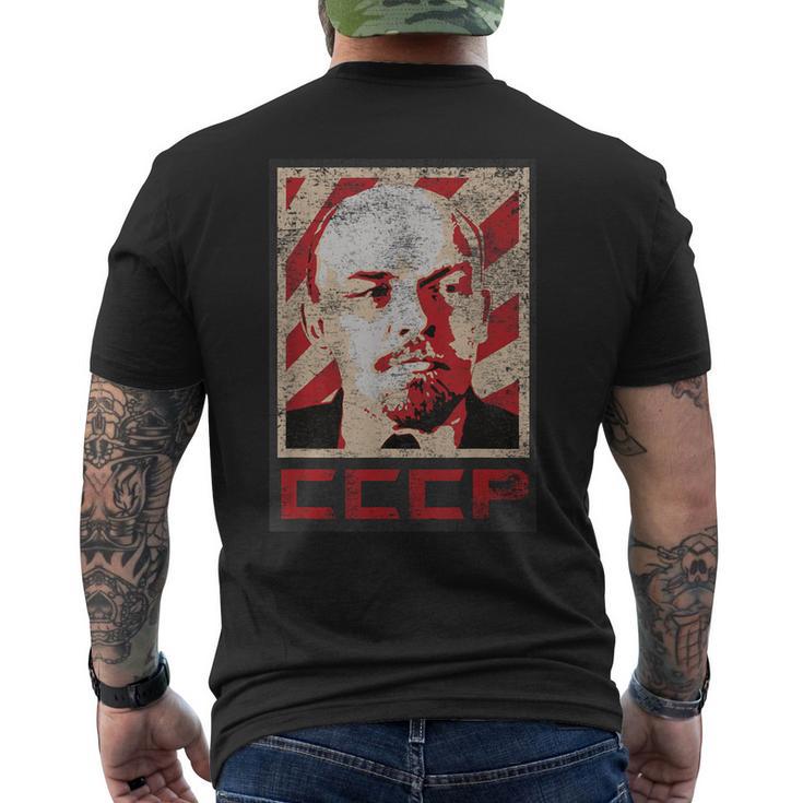 Cccp ソビエト連邦 レトロ ロシア レーニン ビンテージスタイル メンズTシャツ バックプリント