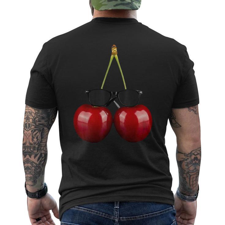 Cerezas Frescas Con Gafas Deol Fruta Divertida Camiseta Hombre Estampado Espalda