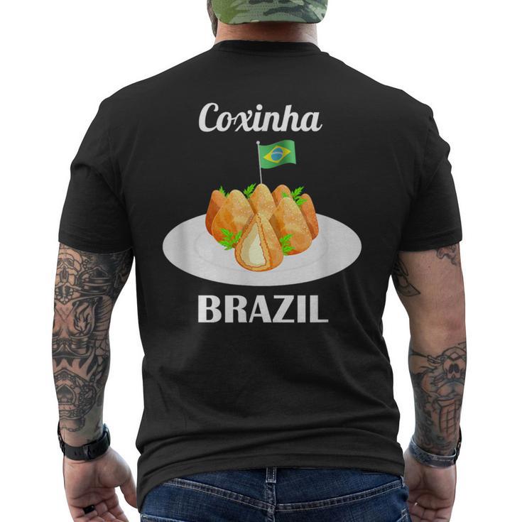 Coxinha 伝統的なブラジル料理 ブラジル国旗 メンズTシャツ バックプリント