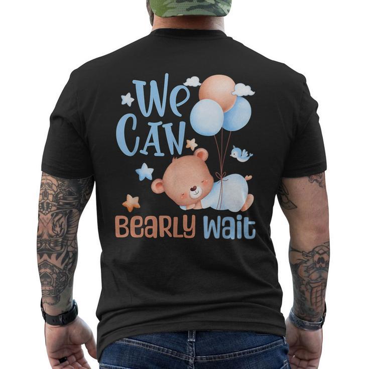Cute We Can Bearly Wait For Gender Neutral ベビーシャワーパーティー メンズTシャツ バックプリント